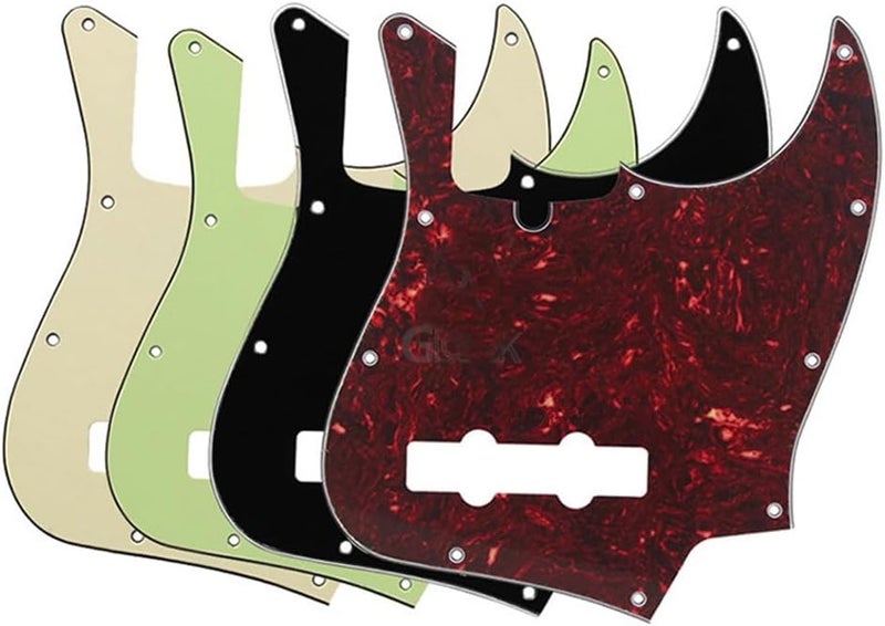 ROZILO Vintage Tortoise Jazz Bass Pickguard 10 Hole Guitar Pickguard for 4 String Fender Jazz Bass Modern Style - Image 2
